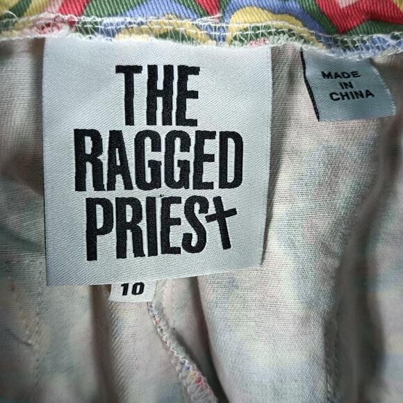 The Ragged Priest Pants Womens 10 Psychedelic Floral Belted High Rise Festival - Picture 2 of 12